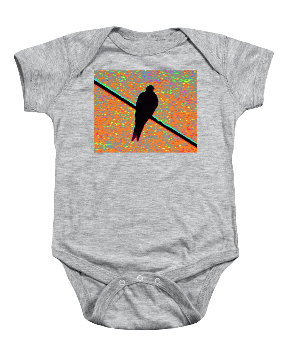Bird. Birds Baby Onesie featuring the photograph Abstract Sunset Bird by Andrew Lawrence