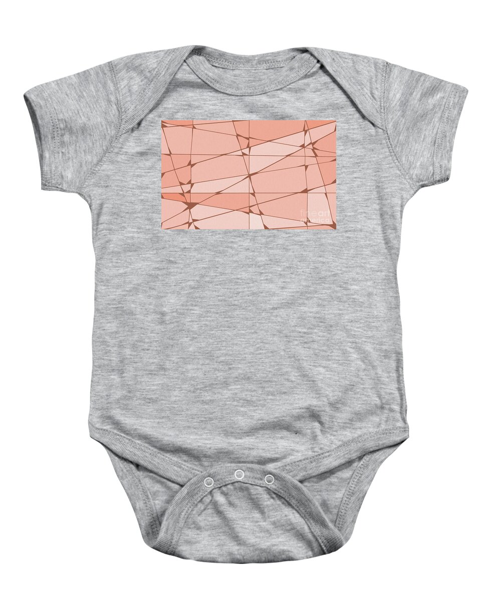 Abstract Baby Onesie featuring the digital art Abstract Tranquil Orange by Edward Fielding