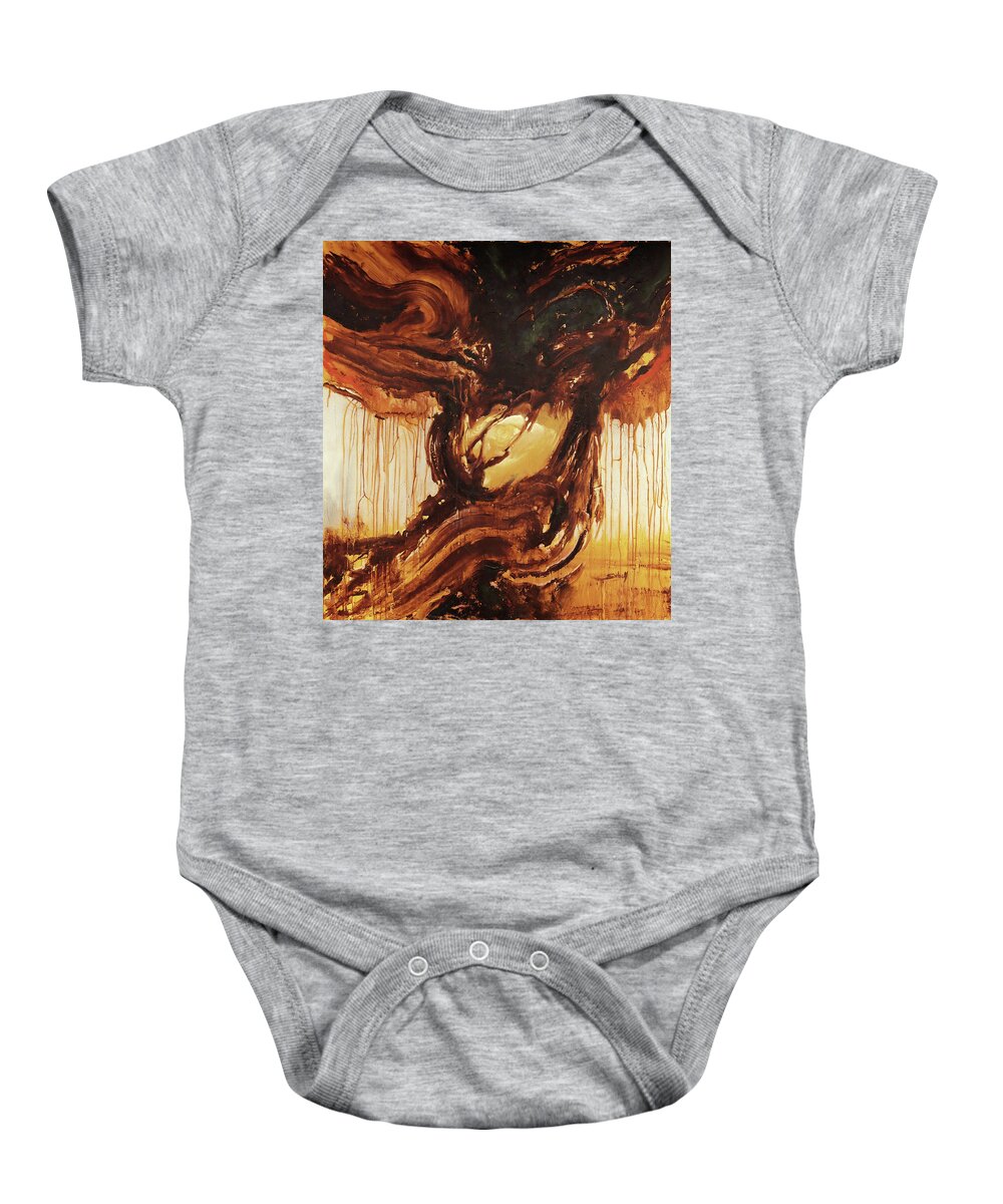 Abstract Baby Onesie featuring the painting AeternaOveum by Sv Bell