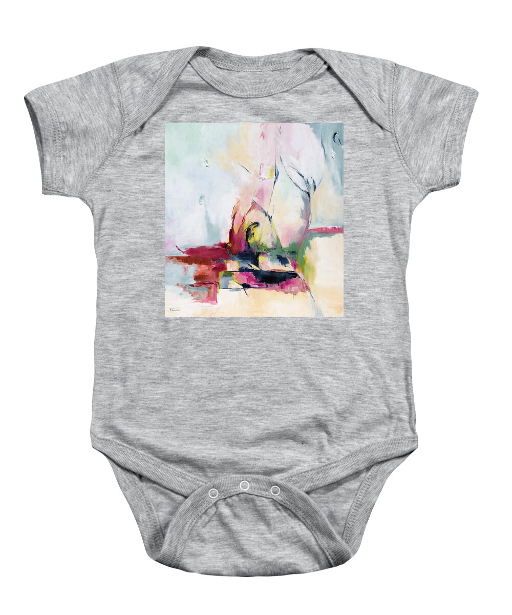 Pink Baby Onesie featuring the painting Prayer by Katrina Nixon