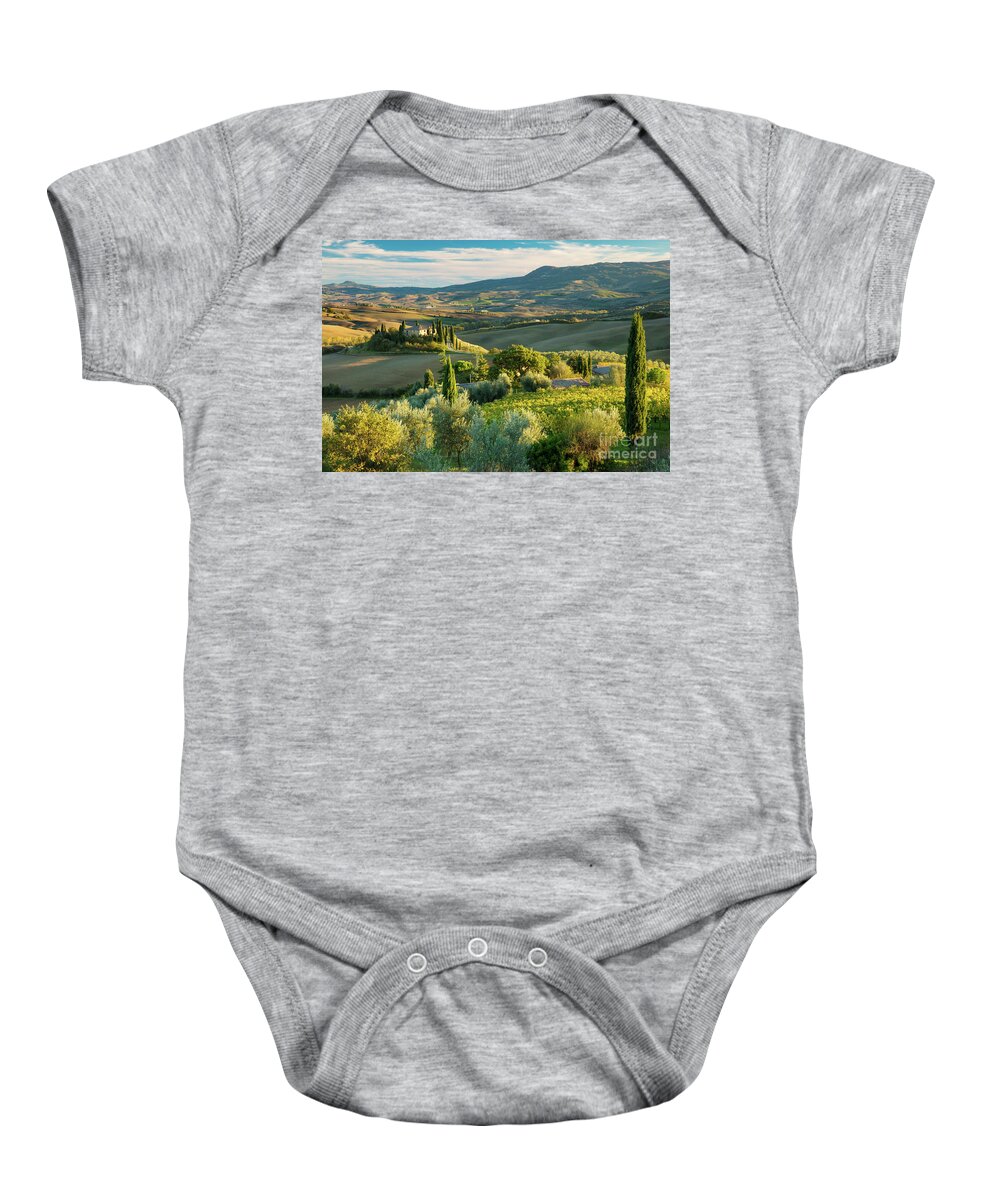 Tuscany Baby Onesie featuring the photograph Afternoon over Tuscany by Brian Jannsen