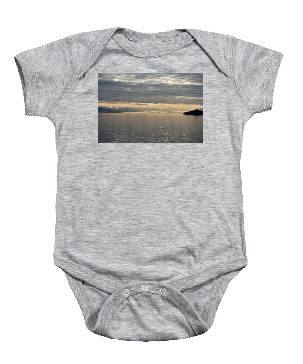 Stephens Passage Baby Onesie featuring the photograph Alaskan Cloud Blankets by Ed Williams