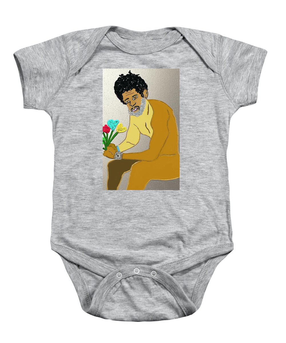 Flowers Baby Onesie featuring the digital art All I Have Is Time And Flowers by ToNY CaMM