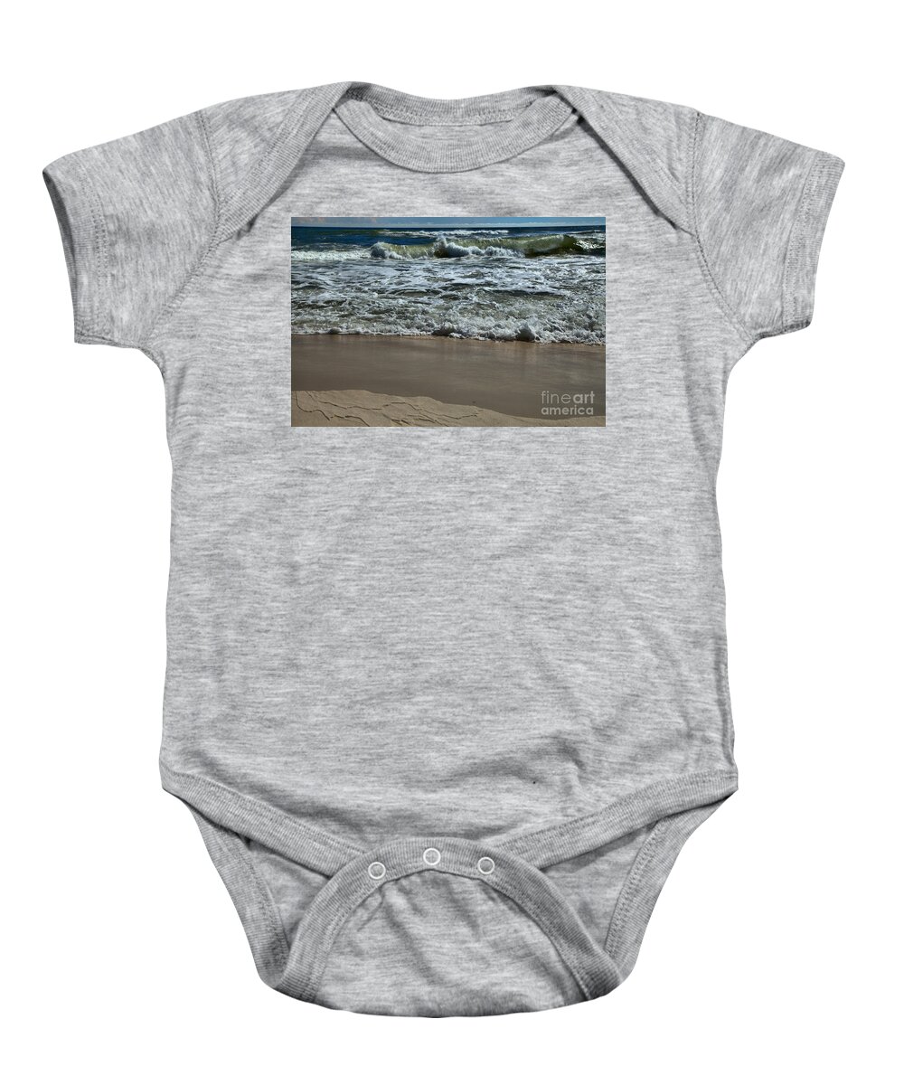 Florida Baby Onesie featuring the photograph Along The Shore At Panama City Beach by Adam Jewell