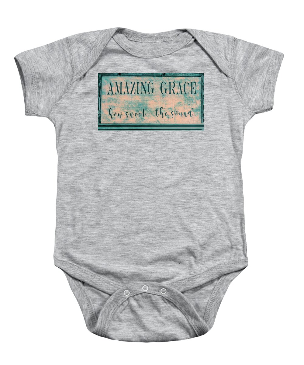 Amazing Grace Baby Onesie featuring the photograph Amazing Grace, Blue Tones Version by Marcy Wielfaert