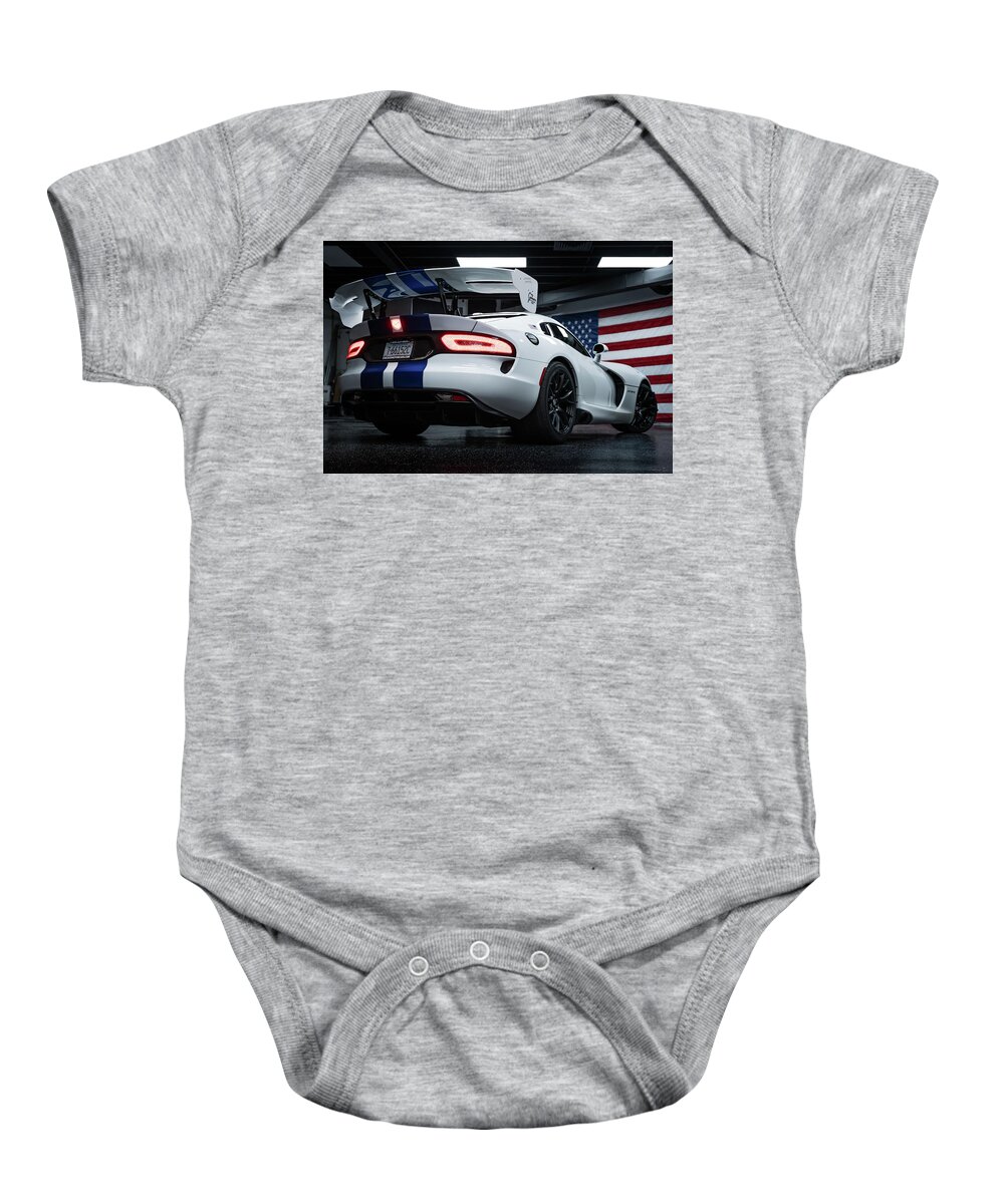 Dodge Baby Onesie featuring the photograph America's Supercar by David Whitaker Visuals