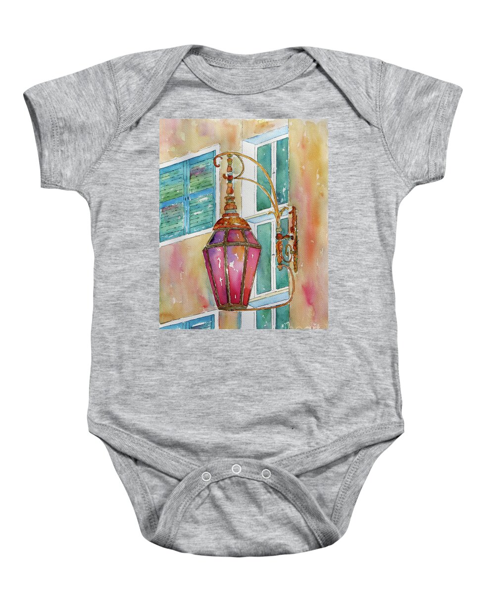 Impressionism Baby Onesie featuring the painting Amsterdam Lantern by Pat Katz