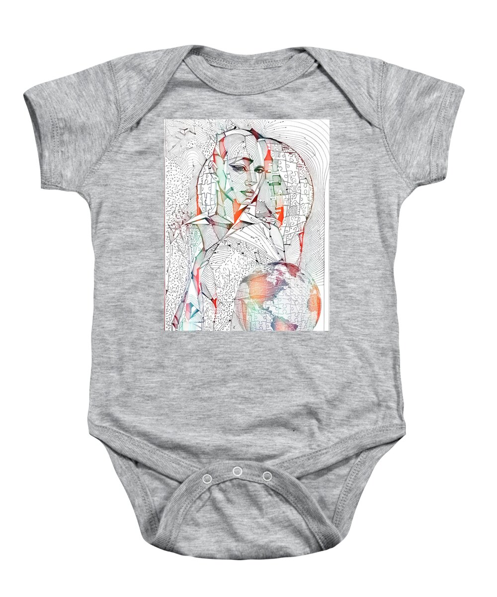 Earth Baby Onesie featuring the digital art Anon C by Shadowlea Is
