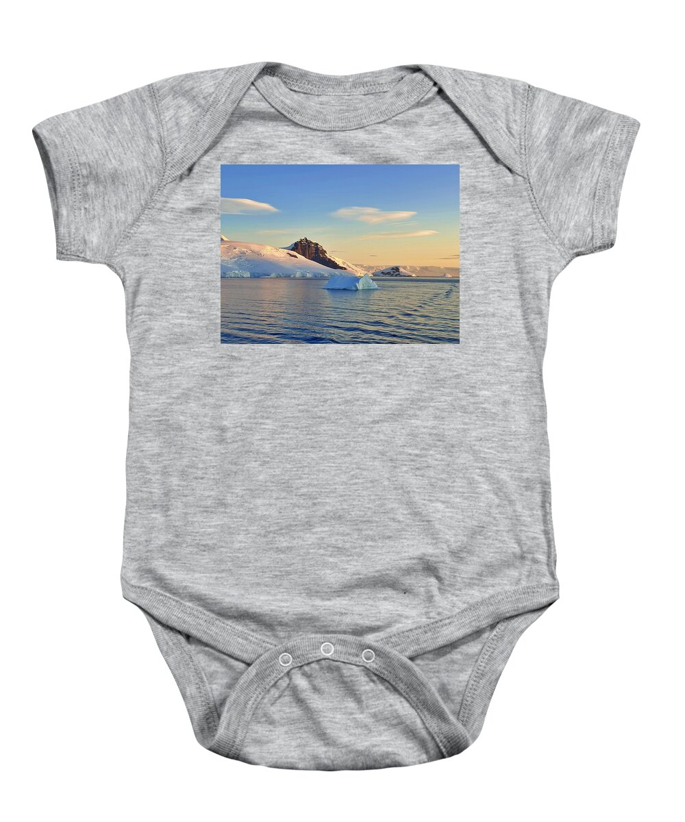 Antarctica Baby Onesie featuring the photograph Antarctic Pastels by Andrea Whitaker