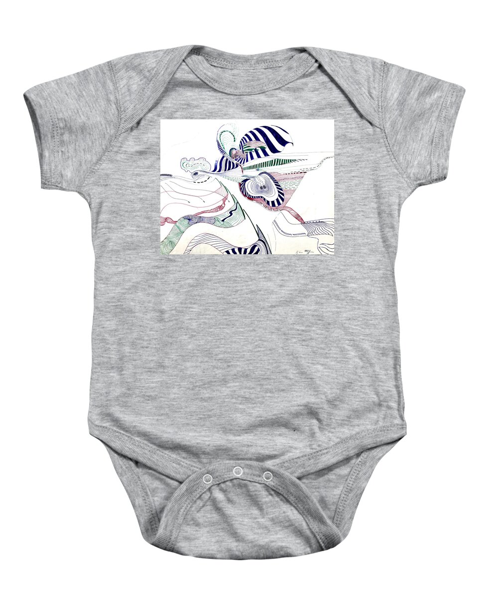 Drawing Baby Onesie featuring the drawing Apparently by Glen Neff