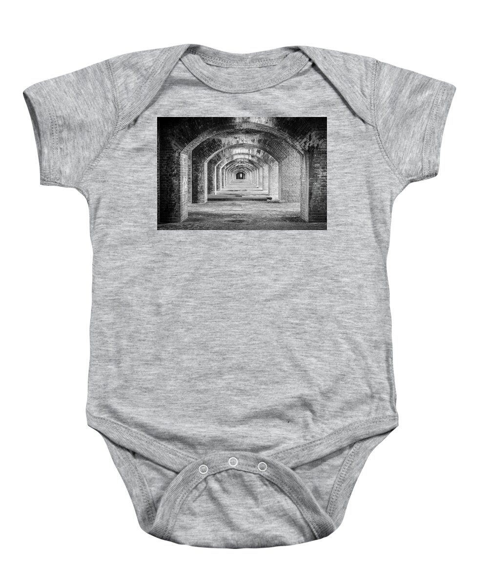 Fort Baby Onesie featuring the photograph Arches to History by David Hart