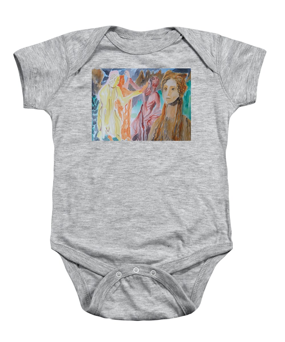 Sculpture Baby Onesie featuring the painting Archcaic Hellenistic Beauty by Enrico Garff