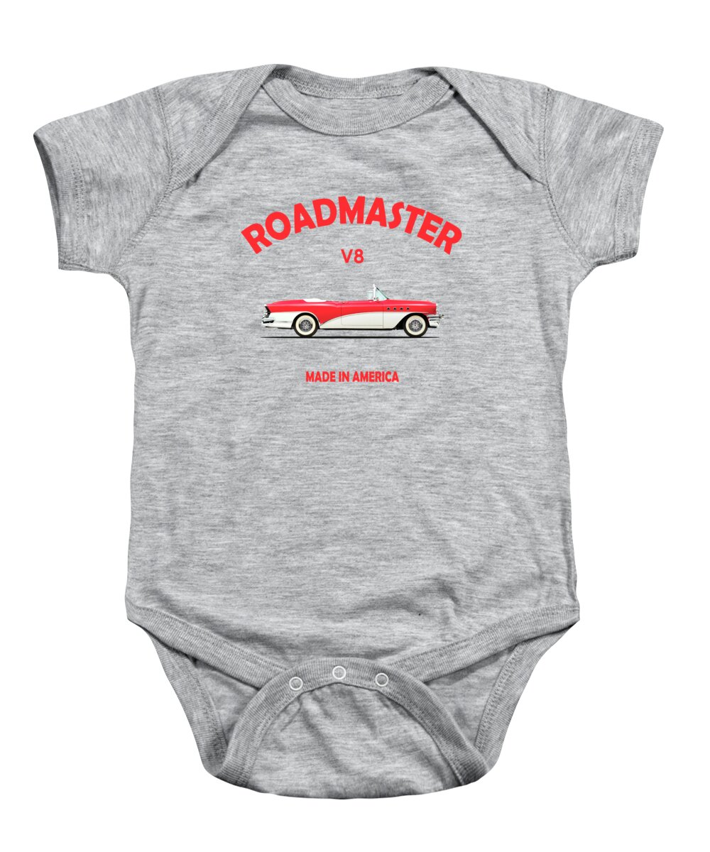 Buick Roadmaster 1955 Baby Onesie featuring the photograph Buick Roadmaster 1955 by Mark Rogan