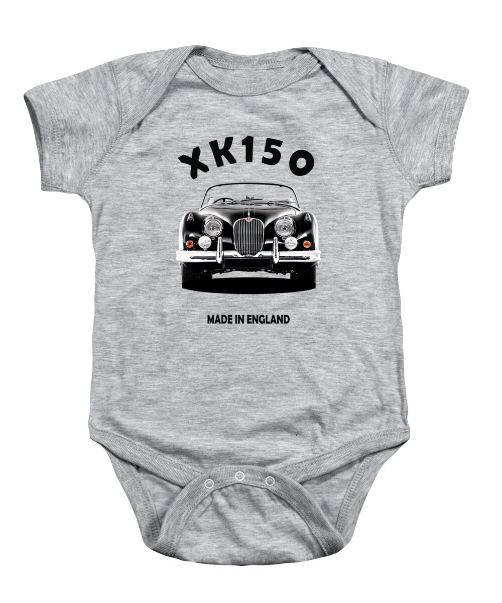 Jaguar Xk150 Baby Onesie featuring the photograph The XK150 Face by Mark Rogan