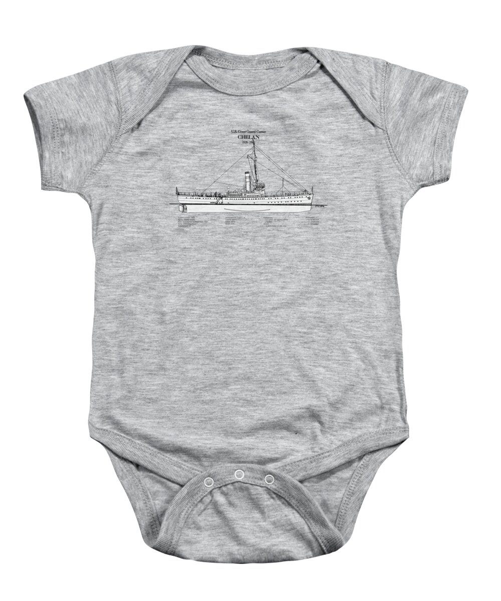 Chelan Baby Onesie featuring the digital art Chelan United States Coast Guard Cutter - SBD by SP JE Art