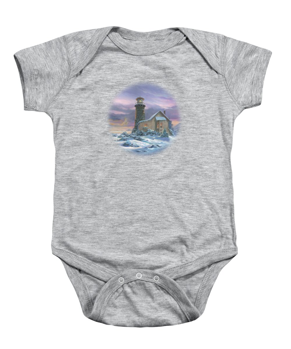 Michael Humphries Baby Onesie featuring the painting Snow Drifts by Michael Humphries