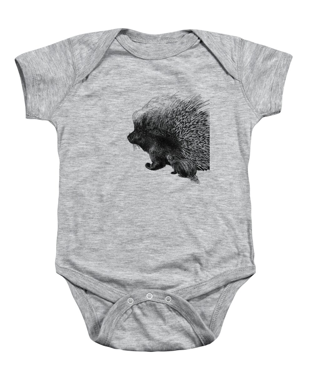 Porcupine Baby Onesie featuring the digital art Family Portrait by Madame Memento