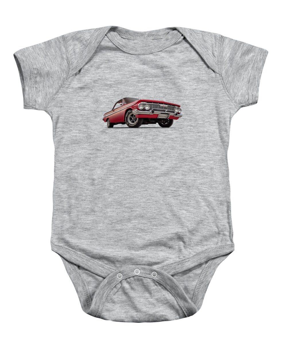 Chevy Baby Onesie featuring the digital art 61 Impala SS by Douglas Pittman