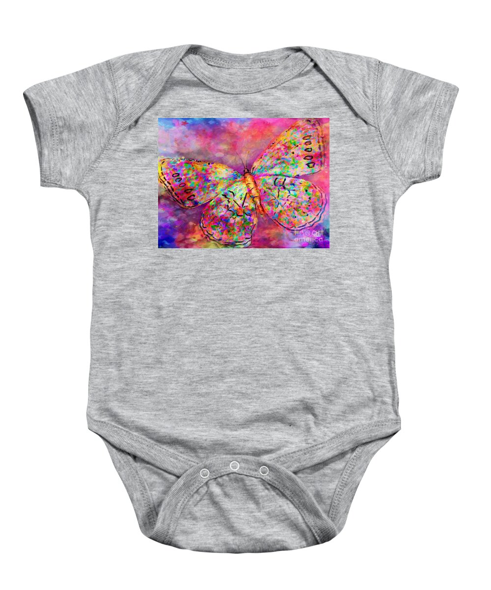 Ascending Butterfly Baby Onesie featuring the digital art Ascending Butterfly by Laurie's Intuitive