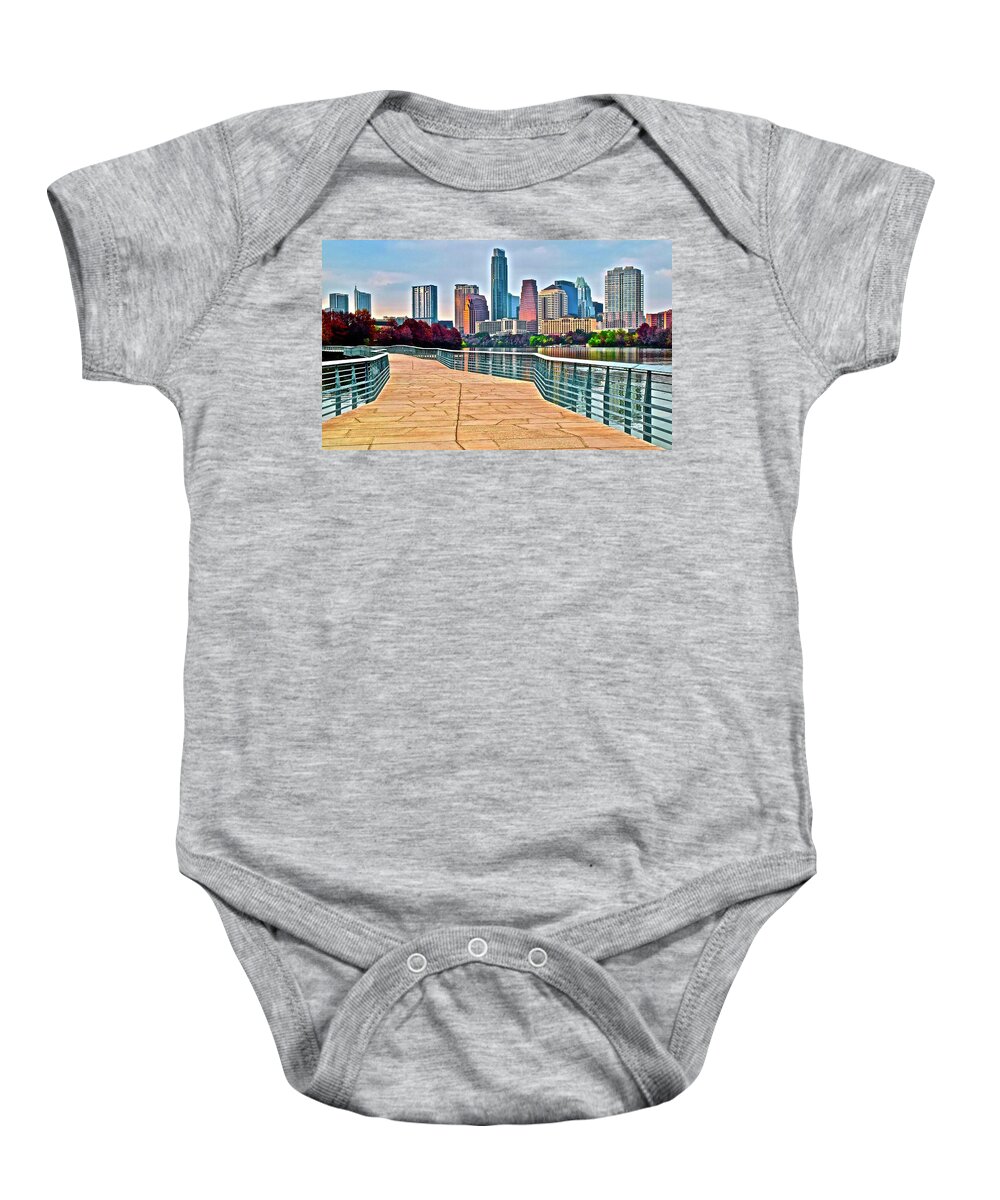 Austin Baby Onesie featuring the photograph Austin Texas Postcard Perfection by Frozen in Time Fine Art Photography