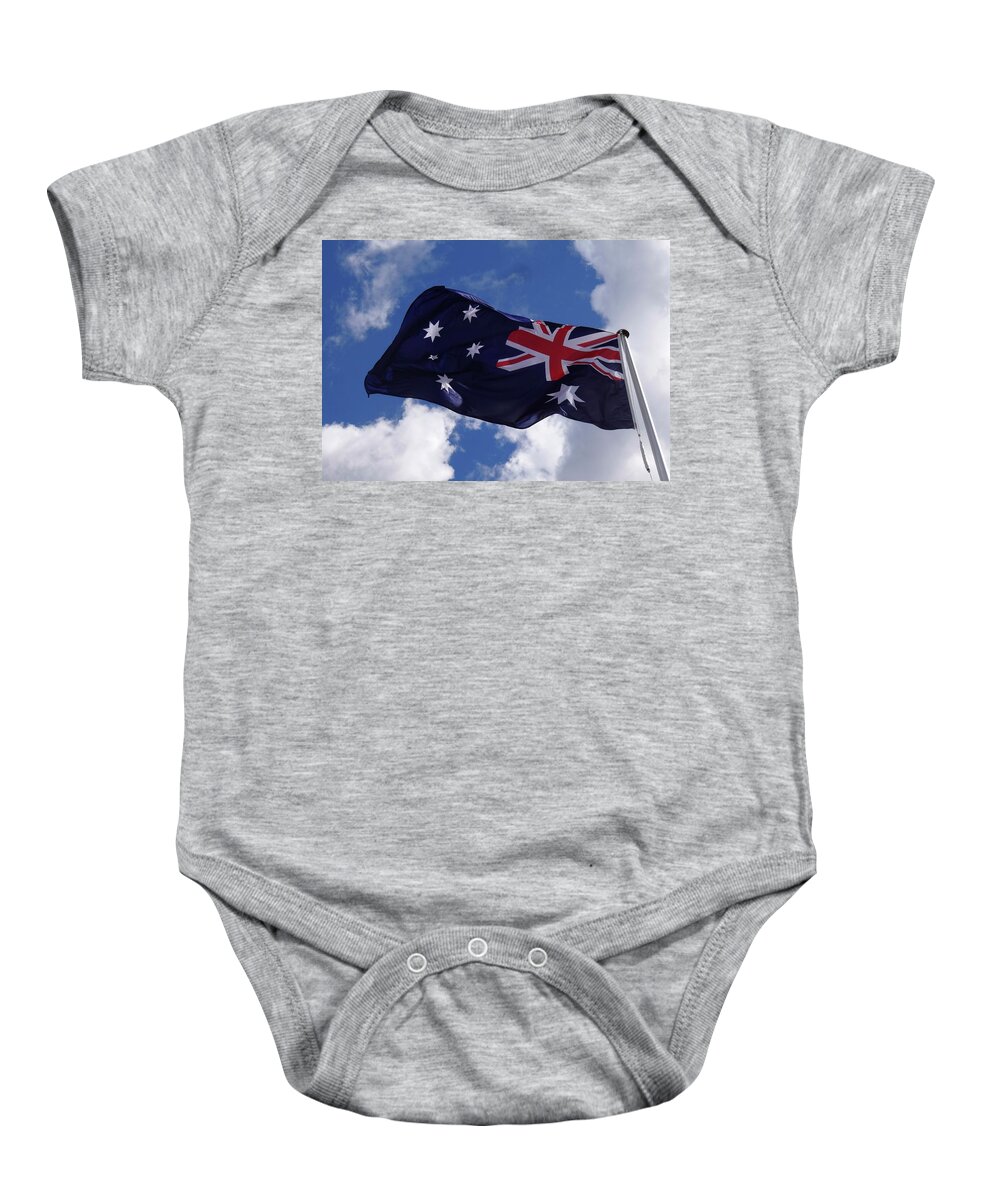 Australian Baby Onesie featuring the photograph Australian Flag by Andre Petrov