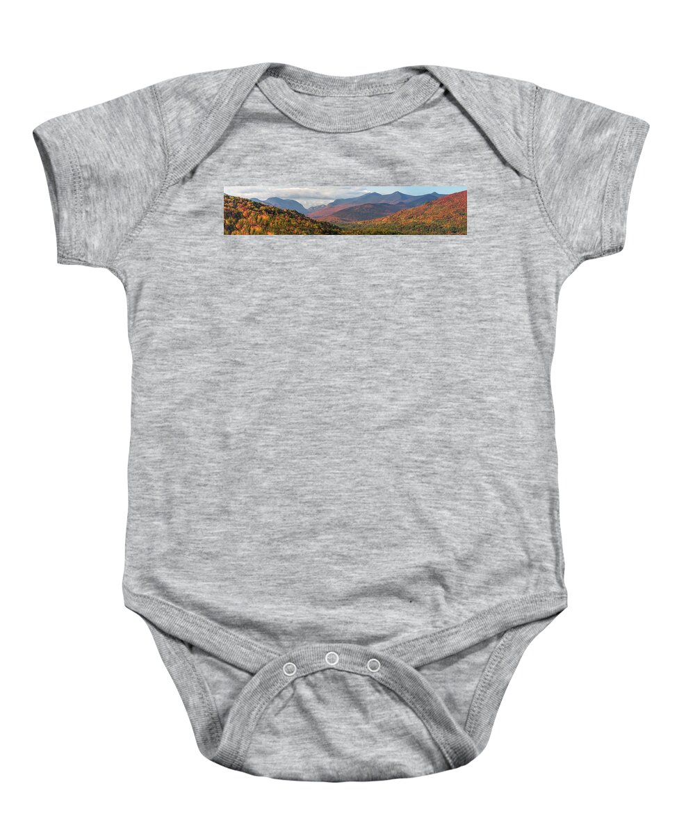Autumn Baby Onesie featuring the photograph Autumn Franconia Notch Gateway by White Mountain Images