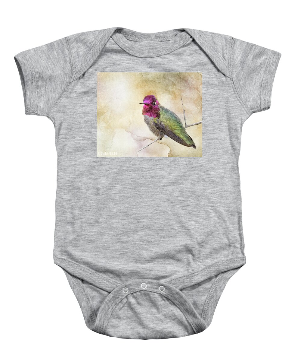 Wildlife Baby Onesie featuring the photograph Autumn Hummer by Mary Hone
