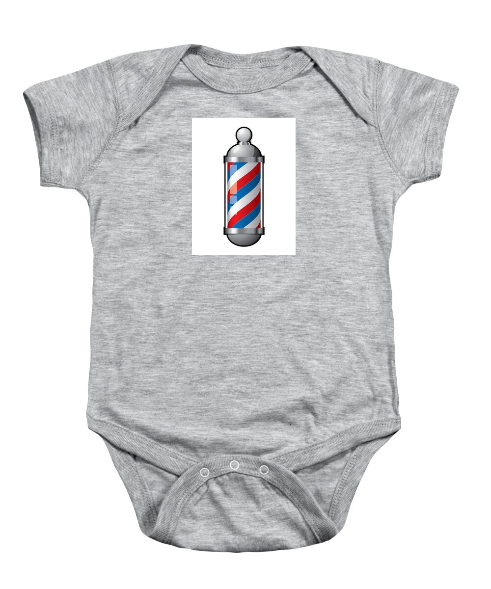 Barber Baby Onesie featuring the photograph Barber pole by Action