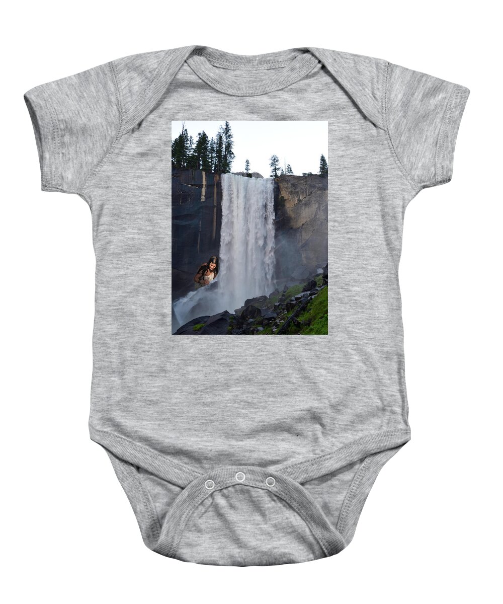 Vernal Falls Baby Onesie featuring the photograph Bathing in the Vernal Falls by Amazing Action Photo Video