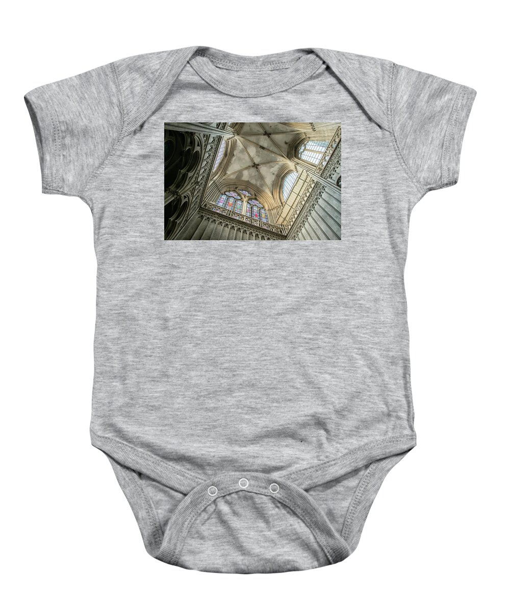 Cathedral Baby Onesie featuring the photograph Bayeux Cathedral 3 by Lisa Chorny