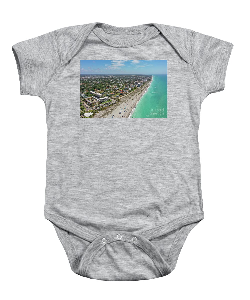 Beach Baby Onesie featuring the photograph Beach line at Venice by Nick Kearns