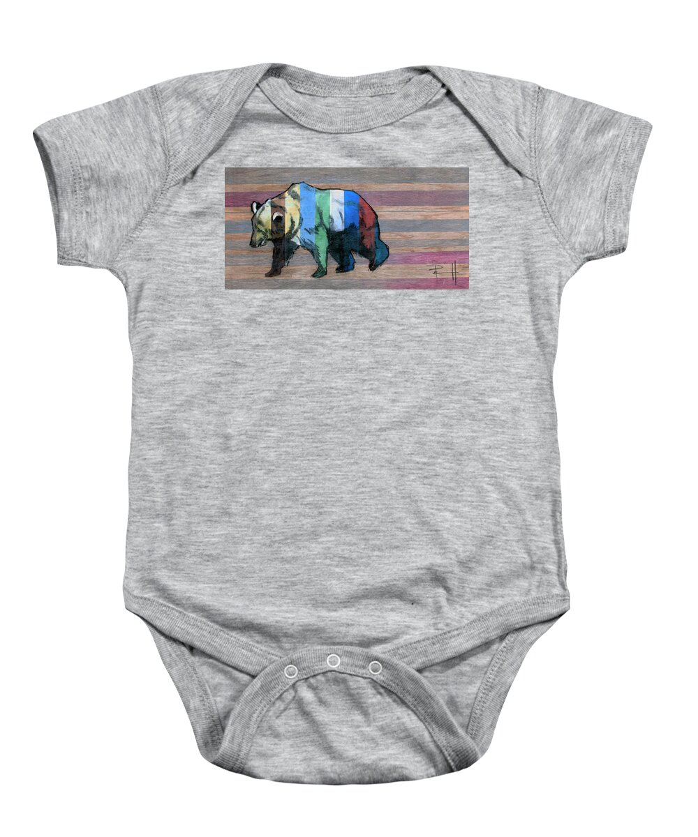 Bear Baby Onesie featuring the painting Bear by Sean Parnell