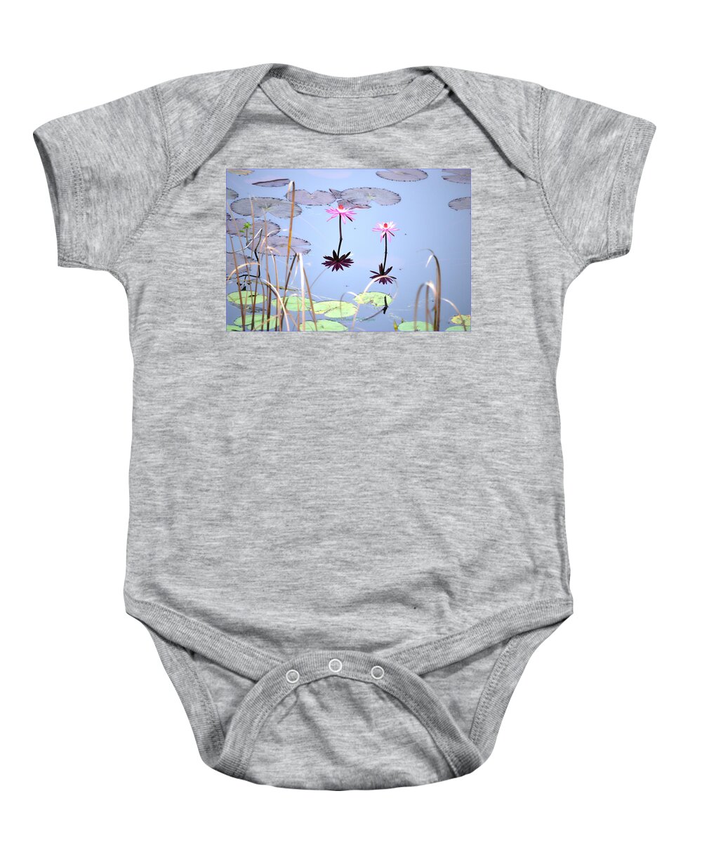 Water Lily Baby Onesie featuring the photograph Beautiful floaters by Sonali Gangane