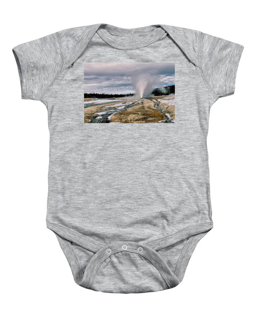 Yellowstone National Park Baby Onesie featuring the photograph Beehive Geyser II by Cheryl Strahl