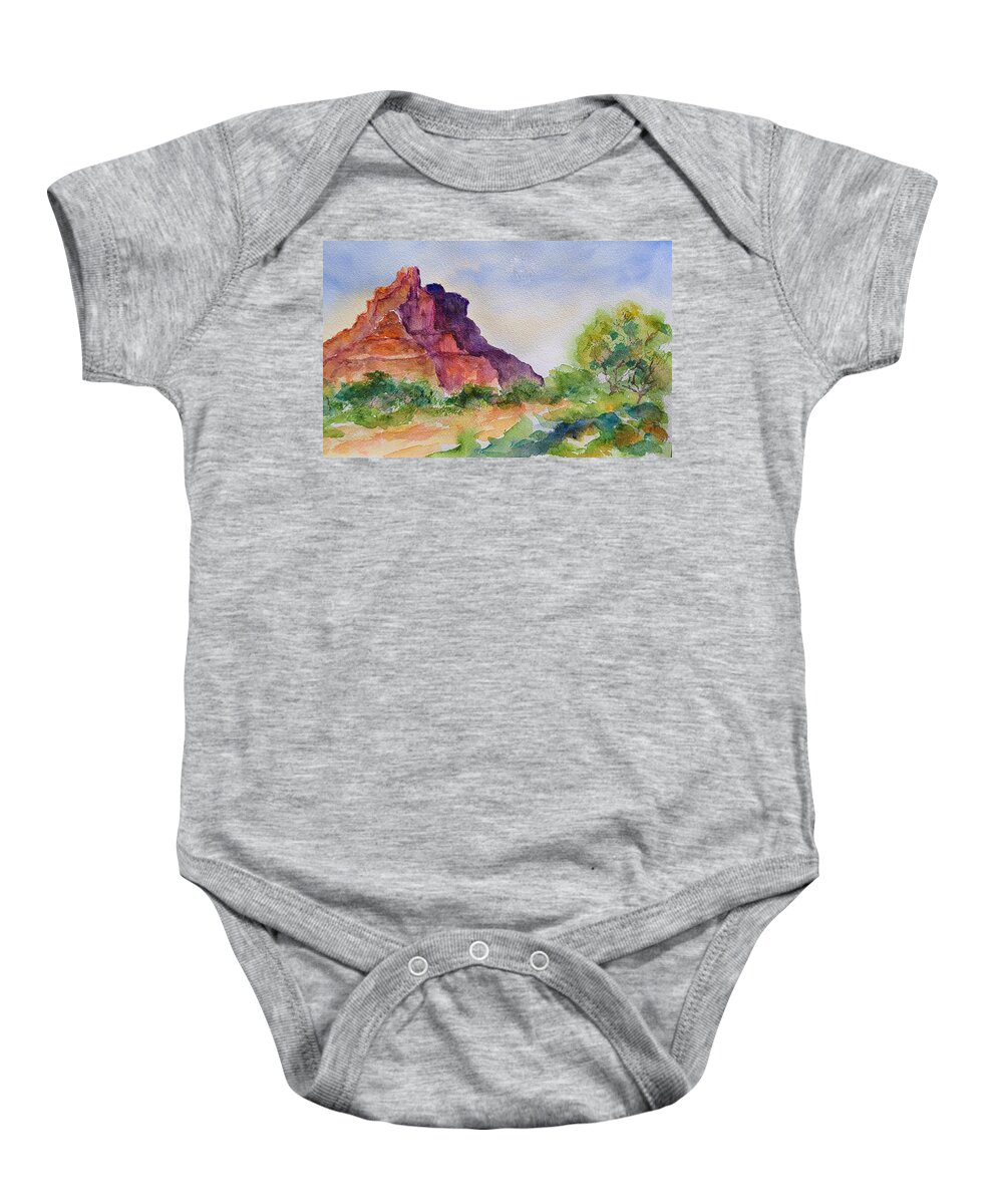 Sedona Baby Onesie featuring the painting Bell Rock by Terry Ann Morris