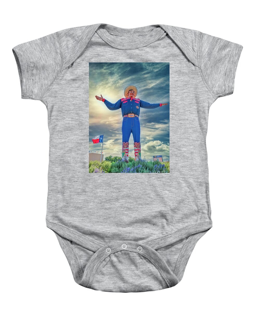Adventure Baby Onesie featuring the photograph Big Tex by Charles Dobbs