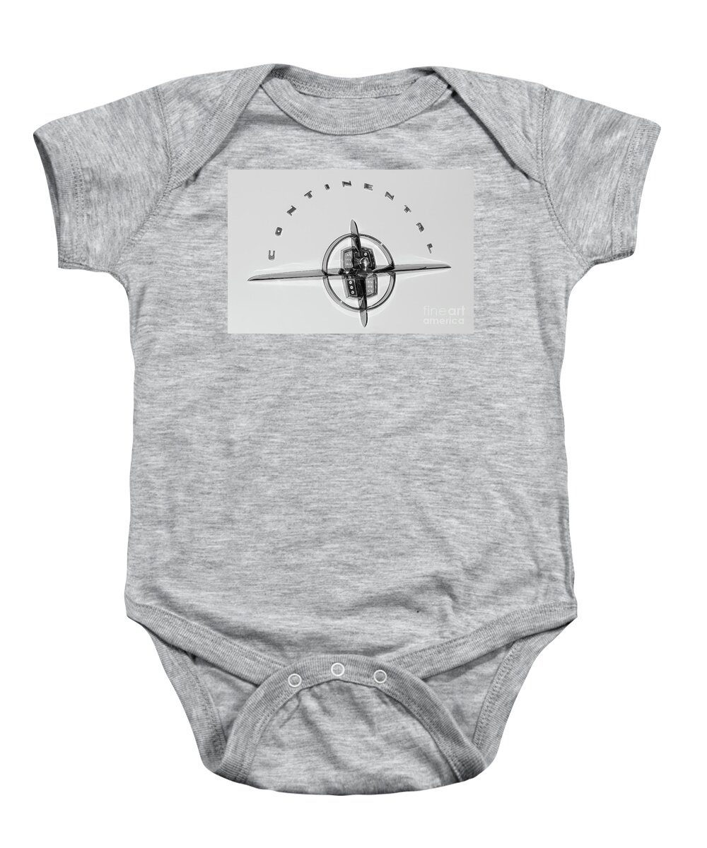 Lincoln Baby Onesie featuring the photograph Black and White Continental by Dennis Hedberg