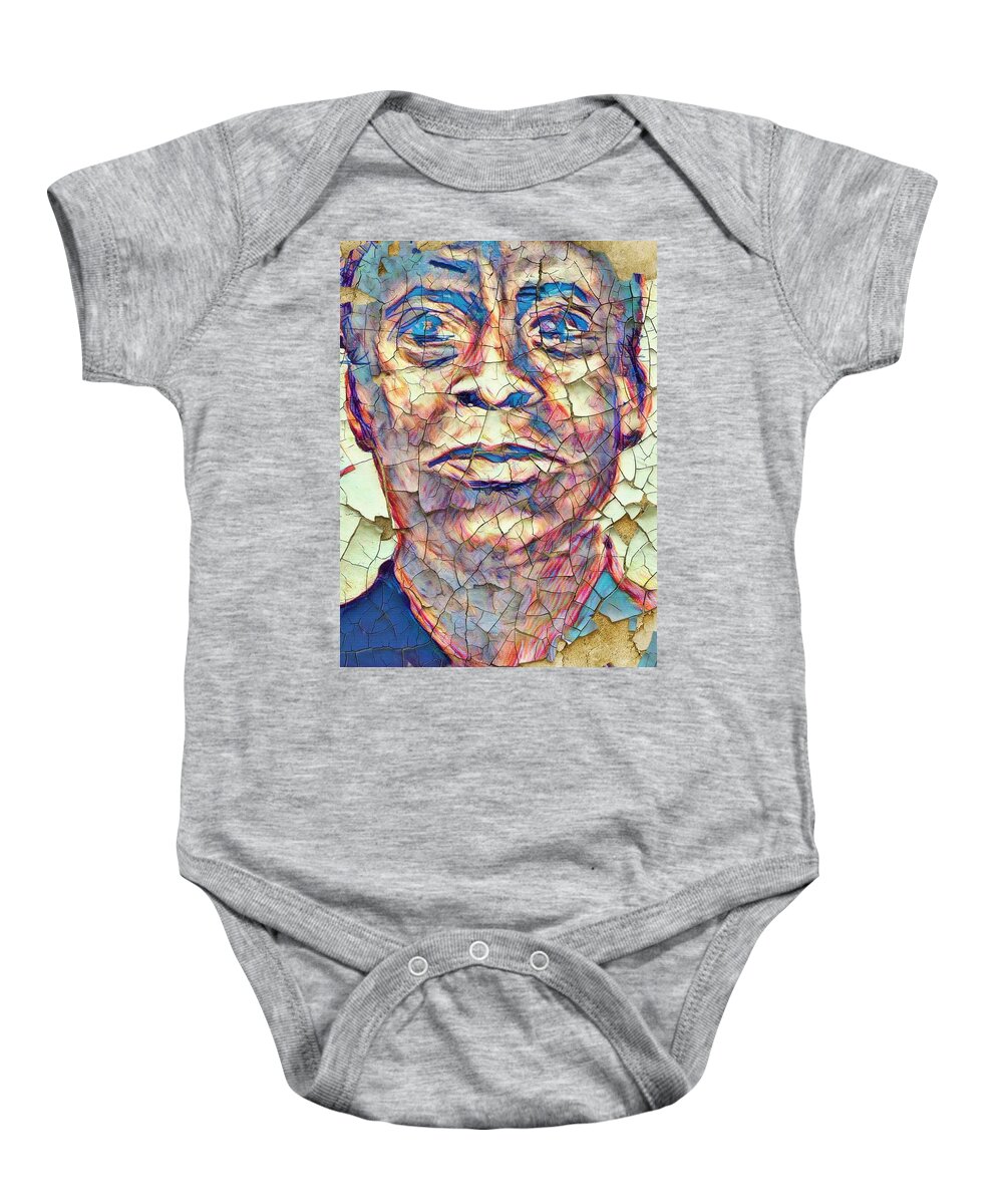  Baby Onesie featuring the mixed media Blackness by Angie ONeal