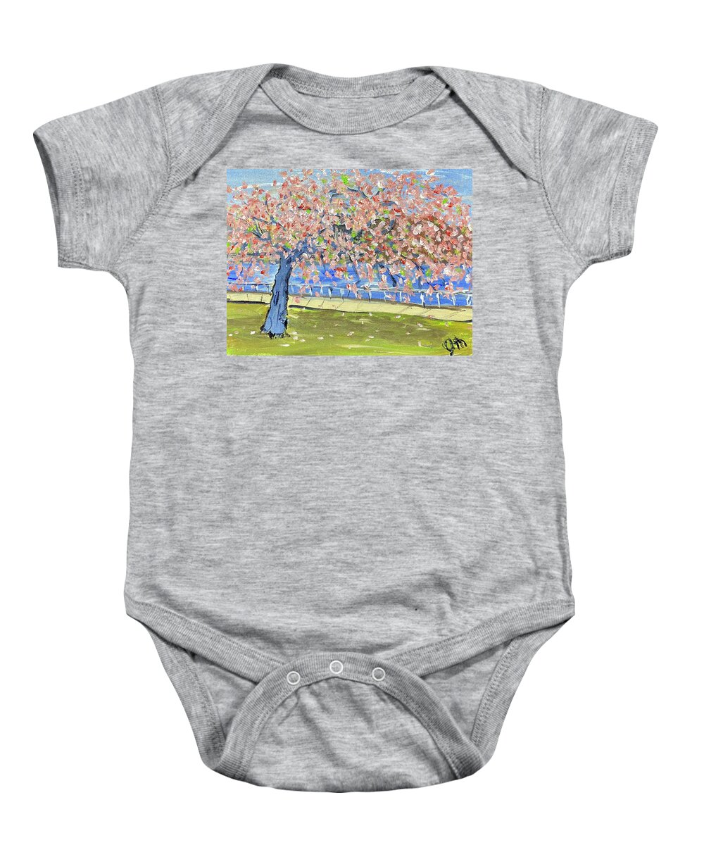  Baby Onesie featuring the painting Blossom Walk by John Macarthur