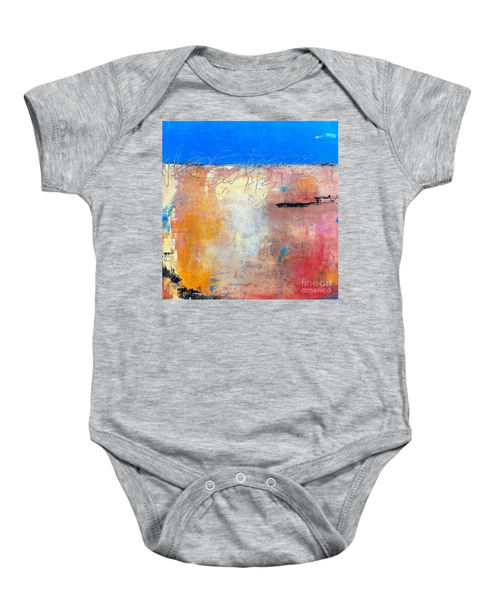 Blue Sky Baby Onesie featuring the painting Blue Horizon by Mary Mirabal