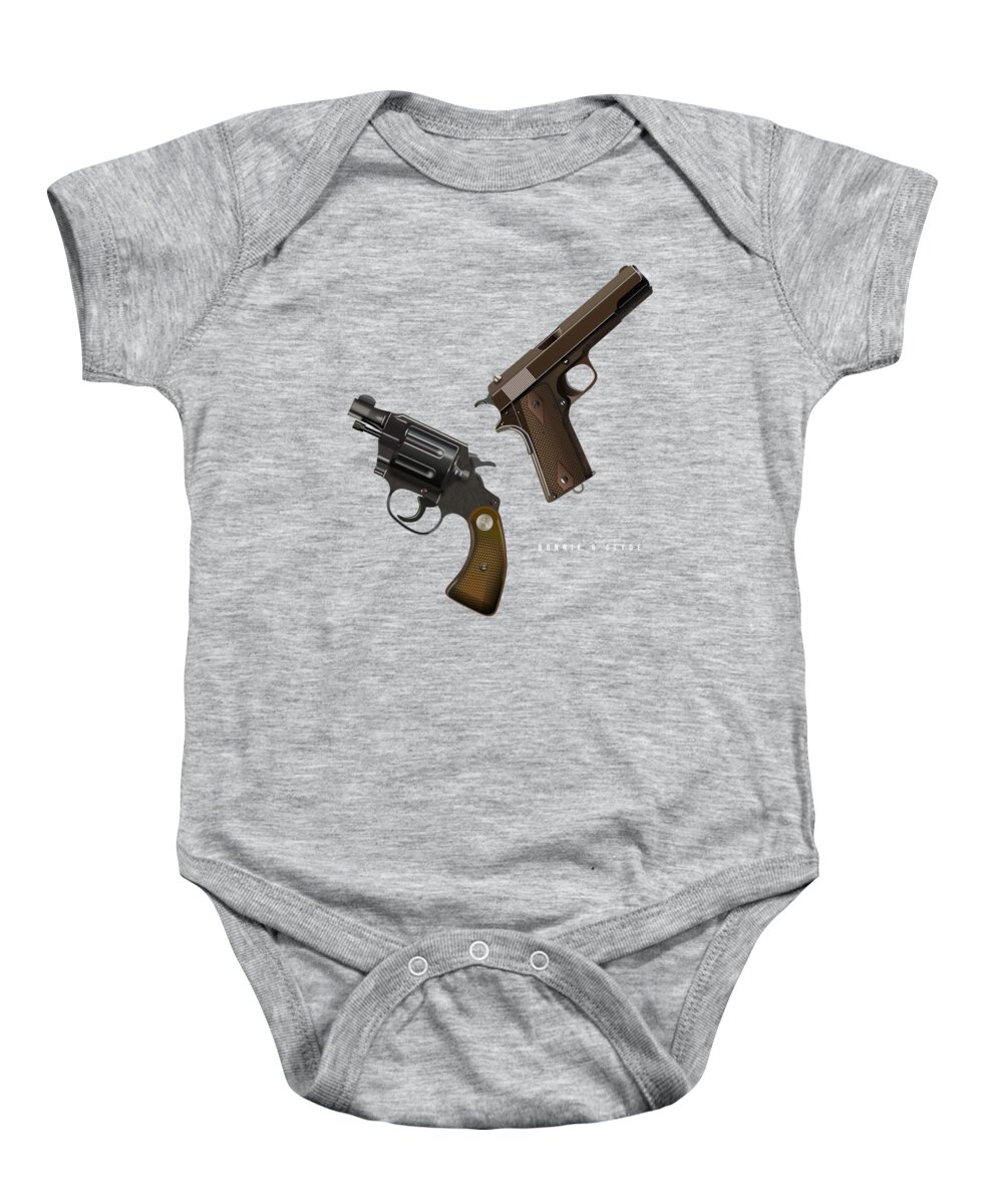 Bonnie And Clyde Baby Onesie featuring the digital art Bonnie and Clyde - Alternative Movie Poster by Movie Poster Boy