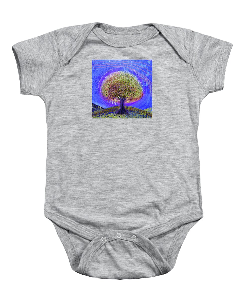 Tree Baby Onesie featuring the painting Bountiful Jan 20 by Corinne Carroll