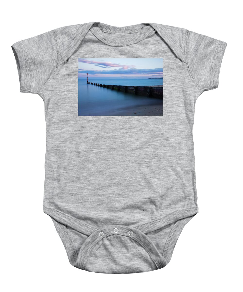 Bournemouth Baby Onesie featuring the photograph Bournemouth beach at Sunset by Ian Middleton