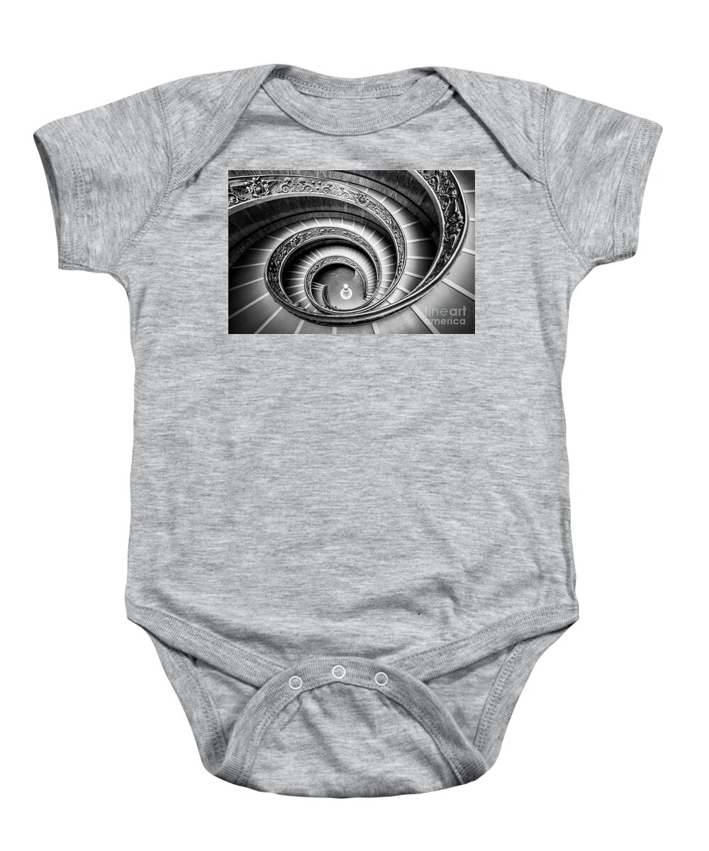 Bramante Staircase Baby Onesie featuring the photograph Bramante Spiral Staircase, Vatican City, Rome by Neale And Judith Clark