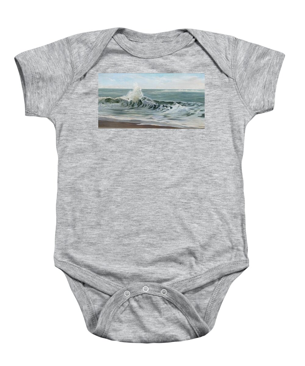 Ocean Baby Onesie featuring the painting Breaking Wave by Judy Rixom