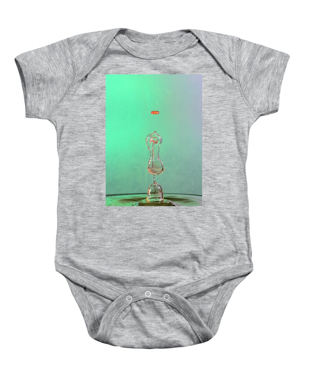 Abstract Baby Onesie featuring the photograph Bubble and Drop by Sue Leonard