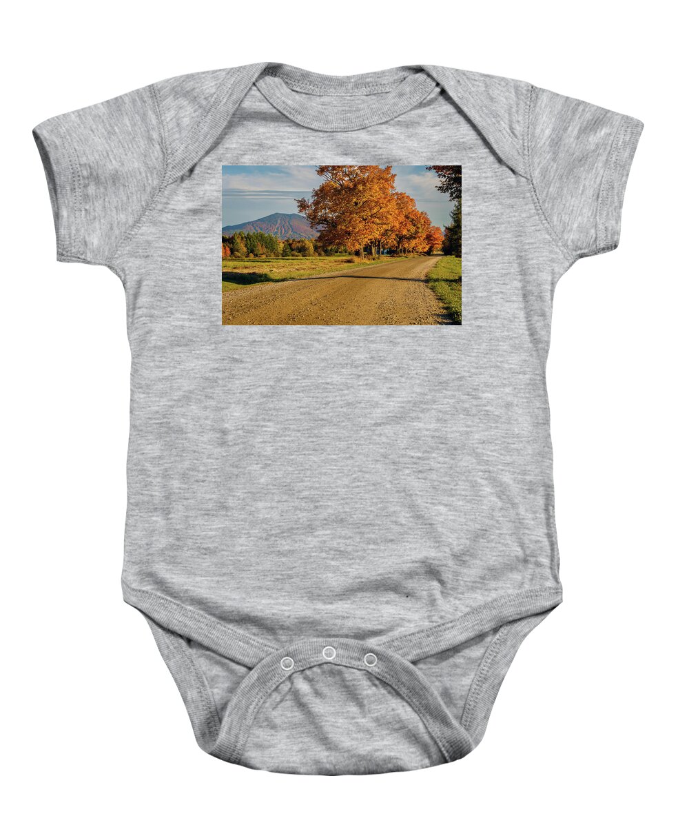 Landscape Baby Onesie featuring the photograph Burke Mountain From Sugarhouse Road During Fall Foliage Season by John Rowe