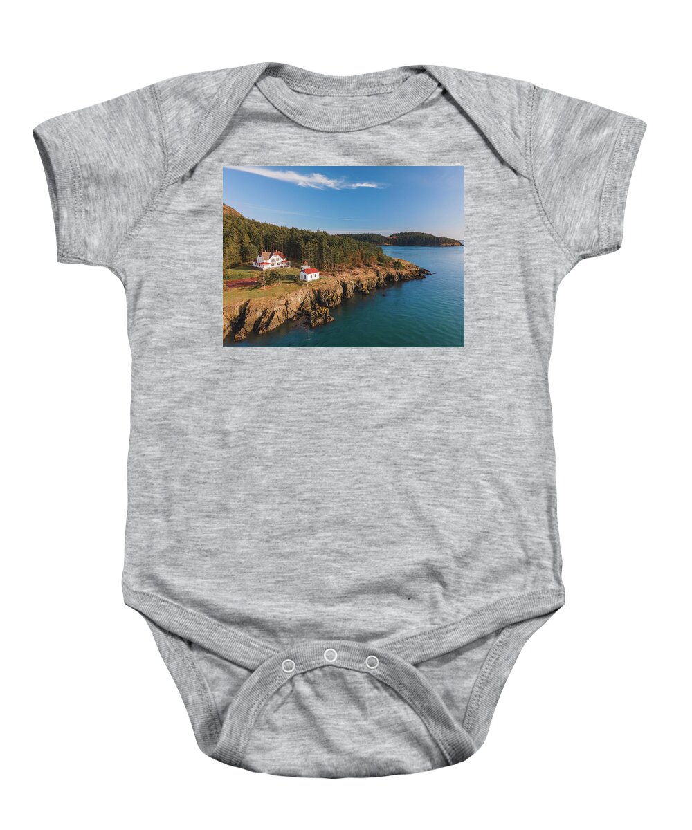 Lighthouse Baby Onesie featuring the photograph Burrows Island Lighthouse by Michael Rauwolf