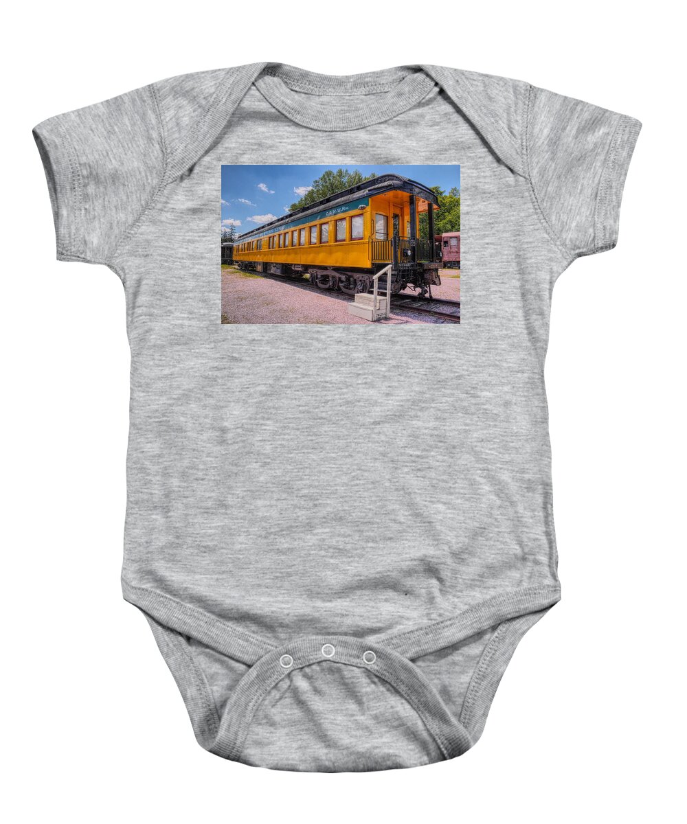 Railroad Baby Onesie featuring the photograph C and NW Business Car 440 by Dale Kauzlaric