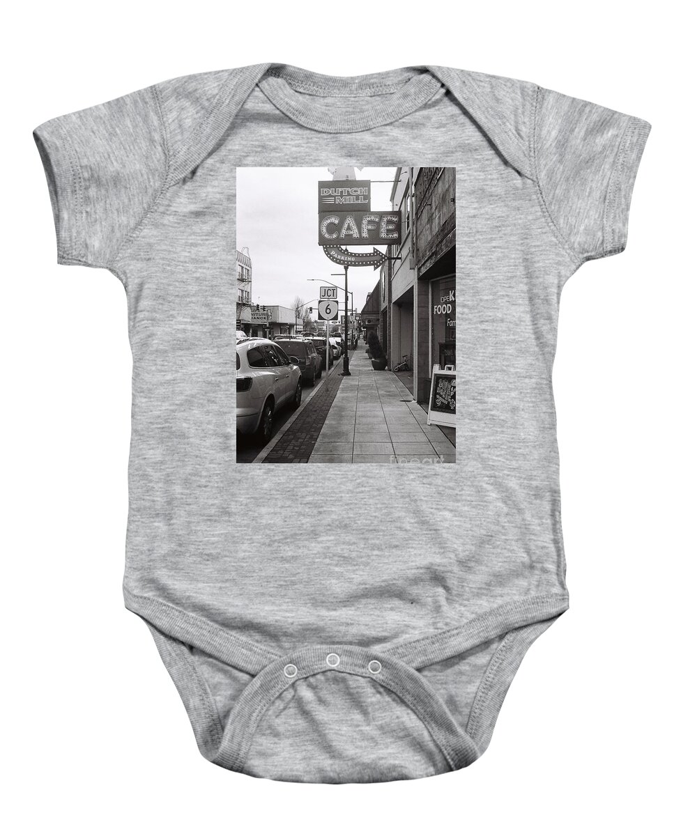 Street Photography Baby Onesie featuring the photograph Cafe in Quiet Town by Chriss Pagani